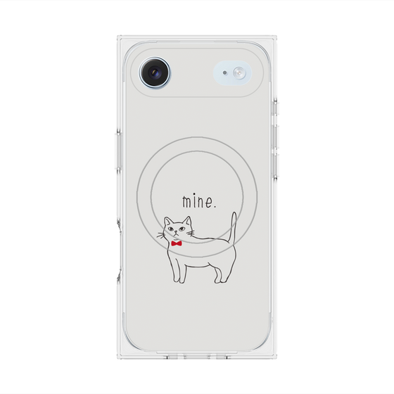 プレミアムスクエアケース with MagSafe［ 蝶ネクタイねこ - White ］