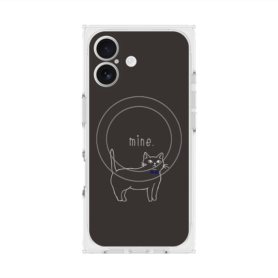 プレミアムスクエアケース with MagSafe［ 蝶ネクタイねこ - Black ］