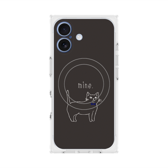 プレミアムスクエアケース with MagSafe［ 蝶ネクタイねこ - Black ］