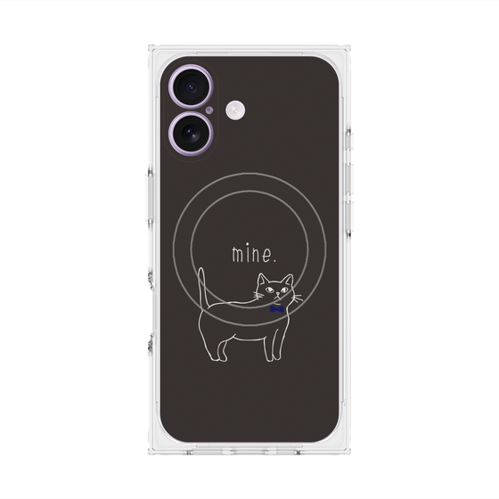 プレミアムスクエアケース with MagSafe［ 蝶ネクタイねこ - Black ］