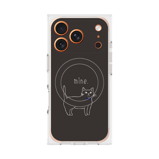 プレミアムスクエアケース with MagSafe［ 蝶ネクタイねこ - Black ］