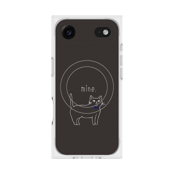 プレミアムスクエアケース with MagSafe［ 蝶ネクタイねこ - Black ］