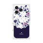 プレミアムスクエアケース with MagSafe［ ツインドットフラワー - Navy ］