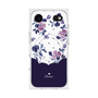 プレミアムスクエアケース with MagSafe［ ツインドットフラワー - Navy ］