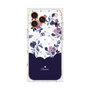 プレミアムスクエアケース with MagSafe［ ツインドットフラワー - Navy ］