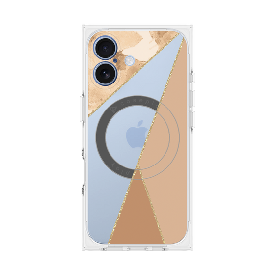 プレミアムスクエアケース with MagSafe［ マーブルトライアングルパレット - Beige ］