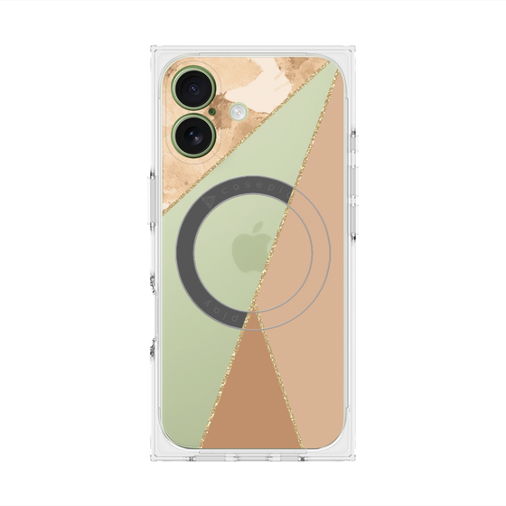 プレミアムスクエアケース with MagSafe［ マーブルトライアングルパレット - Beige ］