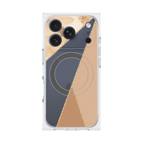 プレミアムスクエアケース with MagSafe［ マーブルトライアングルパレット - Beige ］