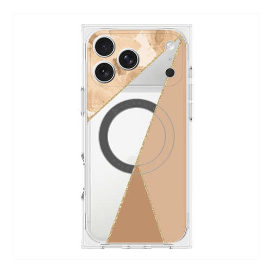 プレミアムスクエアケース with MagSafe［ マーブルトライアングルパレット - Beige ］
