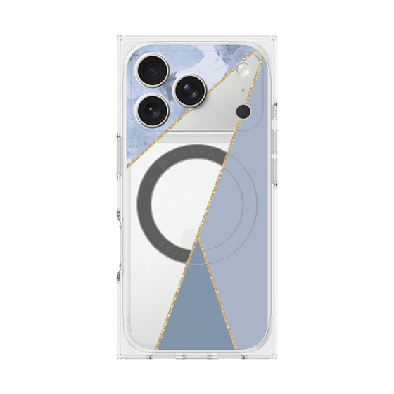 プレミアムスクエアケース with MagSafe［ マーブルトライアングルパレット - Blue ］