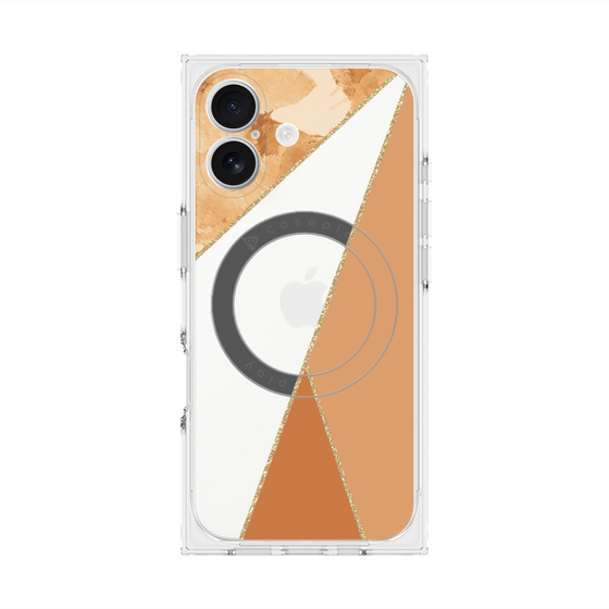 プレミアムスクエアケース with MagSafe［ マーブルトライアングルパレット - Orange ］