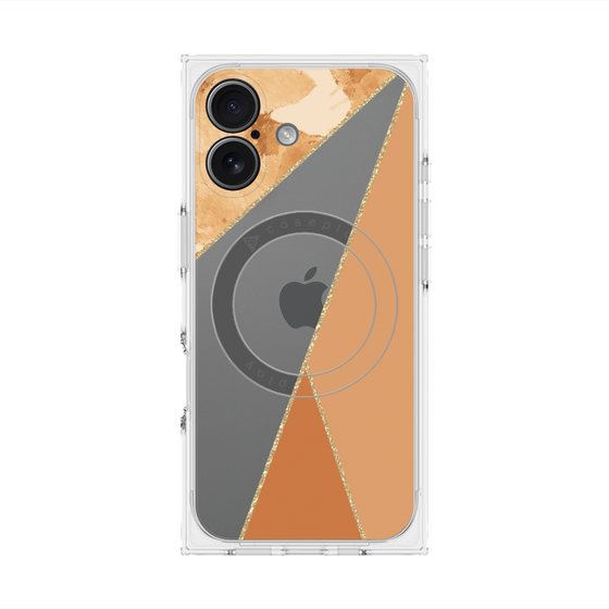 プレミアムスクエアケース with MagSafe［ マーブルトライアングルパレット - Orange ］