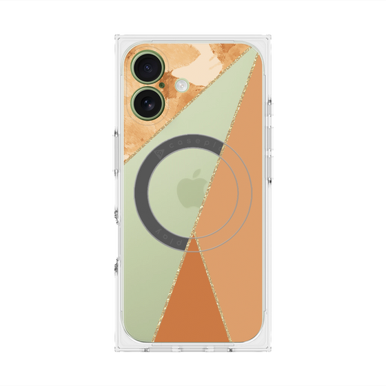 プレミアムスクエアケース with MagSafe［ マーブルトライアングルパレット - Orange ］
