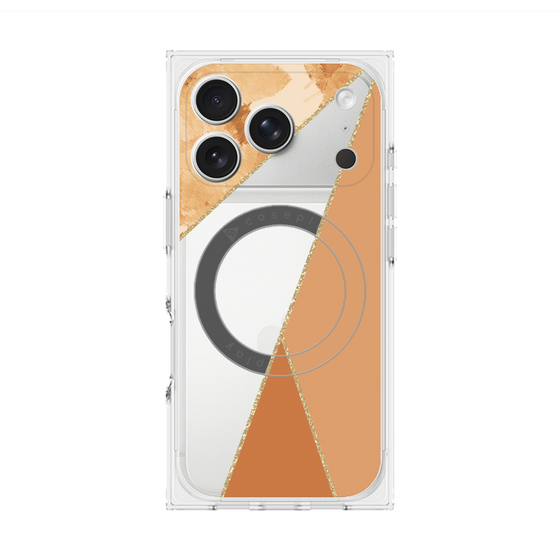 プレミアムスクエアケース with MagSafe［ マーブルトライアングルパレット - Orange ］