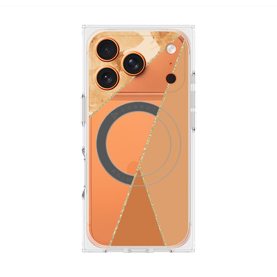プレミアムスクエアケース with MagSafe［ マーブルトライアングルパレット - Orange ］