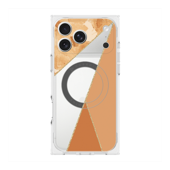 プレミアムスクエアケース with MagSafe［ マーブルトライアングルパレット - Orange ］
