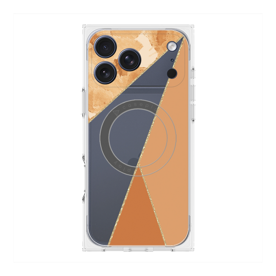 プレミアムスクエアケース with MagSafe［ マーブルトライアングルパレット - Orange ］