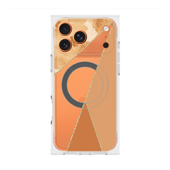プレミアムスクエアケース with MagSafe［ マーブルトライアングルパレット - Orange ］