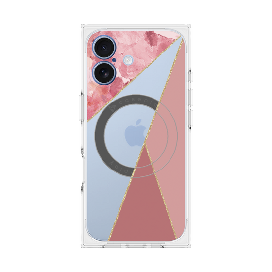 プレミアムスクエアケース with MagSafe［ マーブルトライアングルパレット - Pink ］