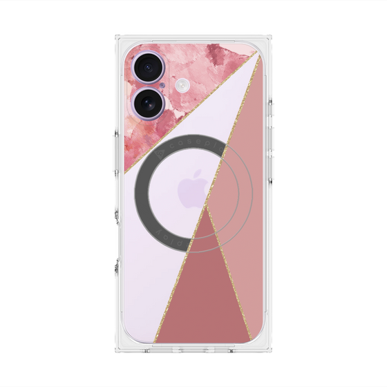 プレミアムスクエアケース with MagSafe［ マーブルトライアングルパレット - Pink ］