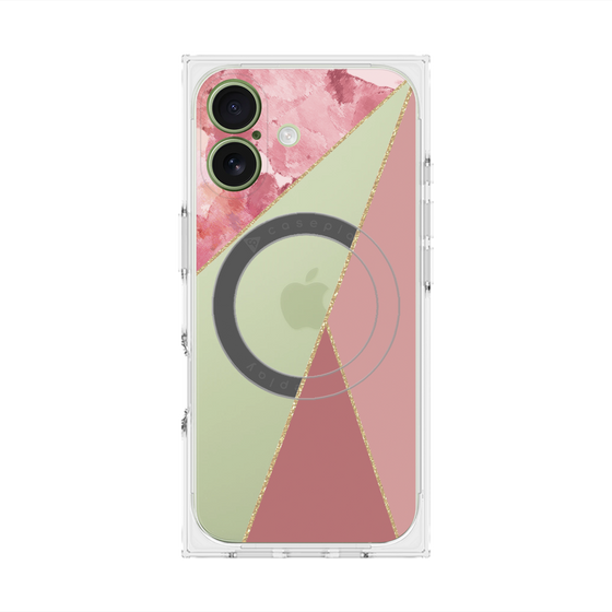プレミアムスクエアケース with MagSafe［ マーブルトライアングルパレット - Pink ］