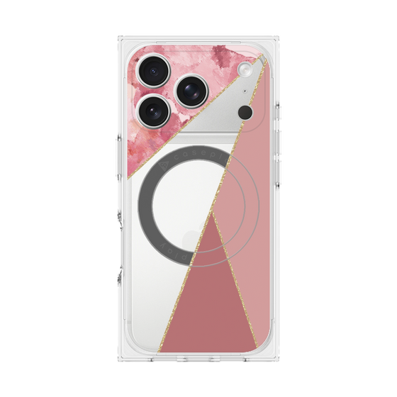 プレミアムスクエアケース with MagSafe［ マーブルトライアングルパレット - Pink ］