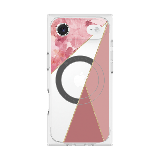 プレミアムスクエアケース with MagSafe［ マーブルトライアングルパレット - Pink ］