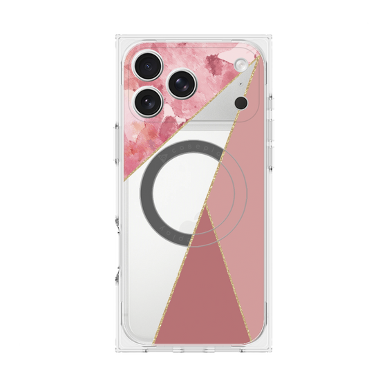 プレミアムスクエアケース with MagSafe［ マーブルトライアングルパレット - Pink ］
