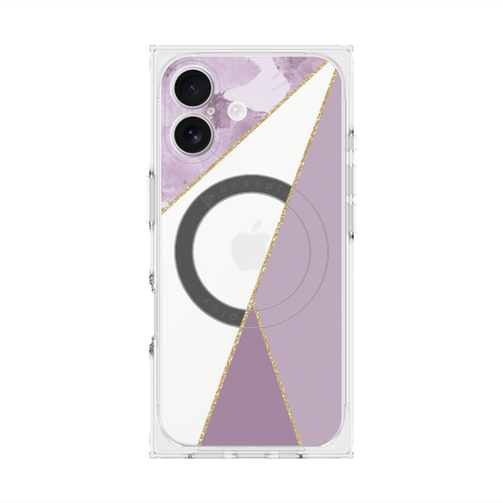 プレミアムスクエアケース with MagSafe［ マーブルトライアングルパレット - Purple ］