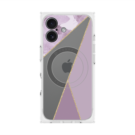 プレミアムスクエアケース with MagSafe［ マーブルトライアングルパレット - Purple ］