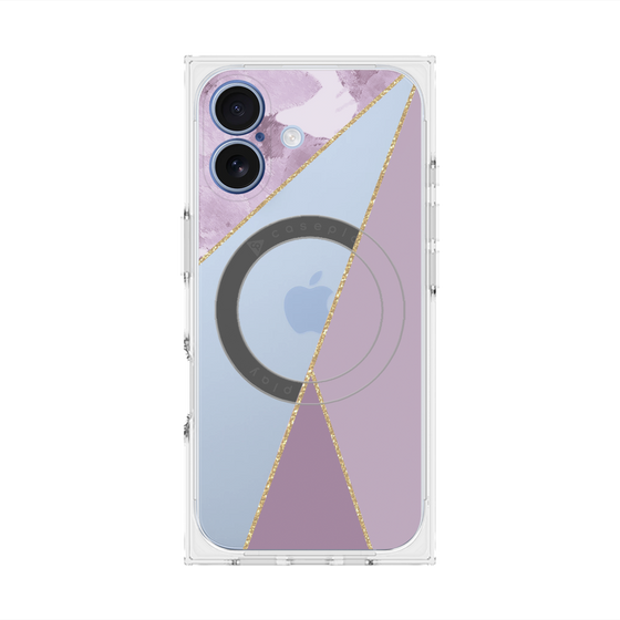 プレミアムスクエアケース with MagSafe［ マーブルトライアングルパレット - Purple ］