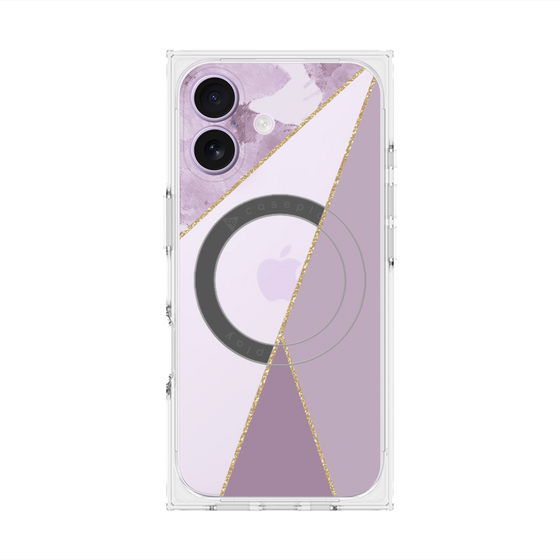 プレミアムスクエアケース with MagSafe［ マーブルトライアングルパレット - Purple ］
