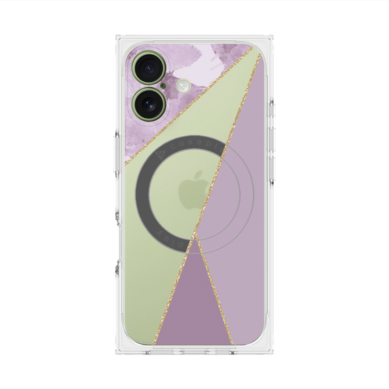 プレミアムスクエアケース with MagSafe［ マーブルトライアングルパレット - Purple ］