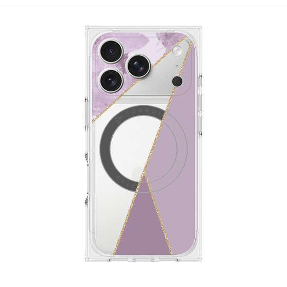プレミアムスクエアケース with MagSafe［ マーブルトライアングルパレット - Purple ］