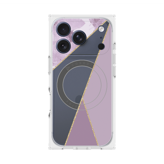 プレミアムスクエアケース with MagSafe［ マーブルトライアングルパレット - Purple ］