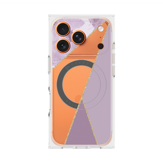 プレミアムスクエアケース with MagSafe［ マーブルトライアングルパレット - Purple ］