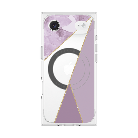 プレミアムスクエアケース with MagSafe［ マーブルトライアングルパレット - Purple ］