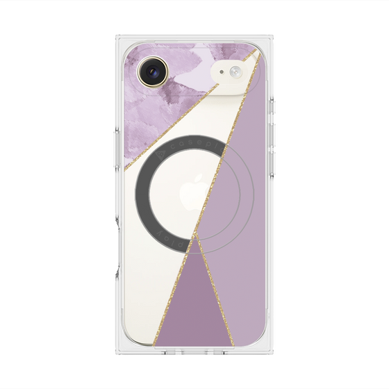 プレミアムスクエアケース with MagSafe［ マーブルトライアングルパレット - Purple ］