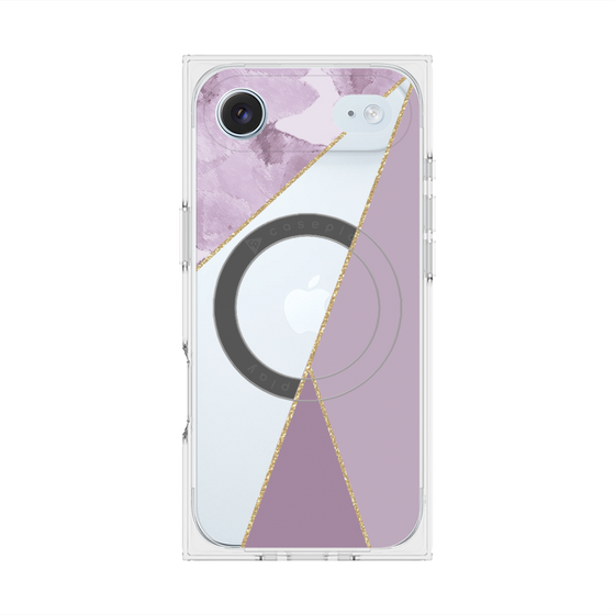プレミアムスクエアケース with MagSafe［ マーブルトライアングルパレット - Purple ］