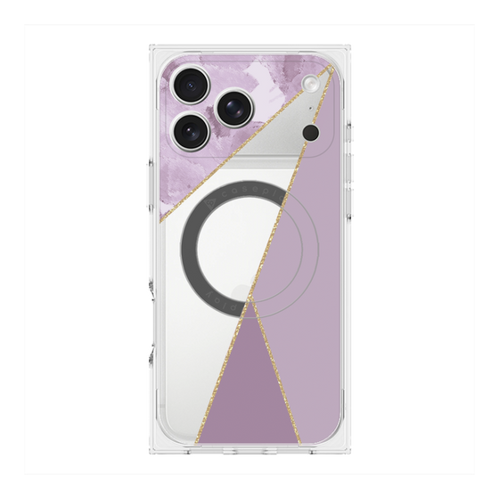 プレミアムスクエアケース with MagSafe［ マーブルトライアングルパレット - Purple ］