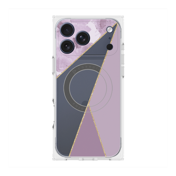 プレミアムスクエアケース with MagSafe［ マーブルトライアングルパレット - Purple ］