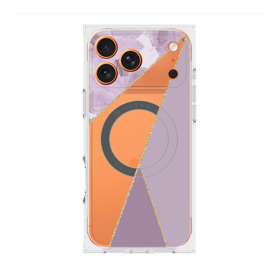 プレミアムスクエアケース with MagSafe［ マーブルトライアングルパレット - Purple ］