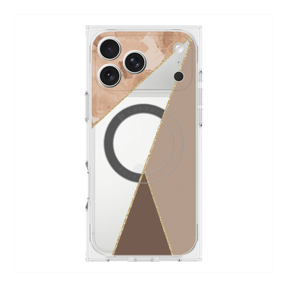 プレミアムスクエアケース with MagSafe［ マーブルトライアングルパレット - Brown ］
