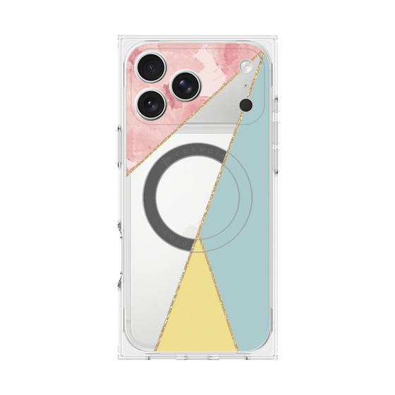 プレミアムスクエアケース with MagSafe［ マーブルトライアングルパレット - Mix ］