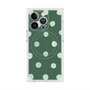 プレミアムスクエアケース with MagSafe［ 水彩ドット・レトロカラー - Green ］