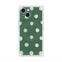 プレミアムスクエアケース with MagSafe［ 水彩ドット・レトロカラー - Green ］