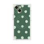 プレミアムスクエアケース with MagSafe［ 水彩ドット・レトロカラー - Green ］