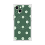 プレミアムスクエアケース with MagSafe［ 水彩ドット・レトロカラー - Green ］