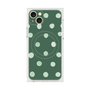 プレミアムスクエアケース with MagSafe［ 水彩ドット・レトロカラー - Green ］