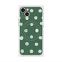 プレミアムスクエアケース with MagSafe［ 水彩ドット・レトロカラー - Green ］